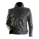 Black Distressed Brando Motorcycle Jacket