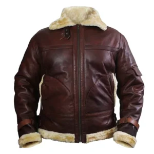 Men’s B3 Shearling Sheepskin Bomber Leather Jacket