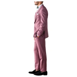 Rose Pink Shawl Tuxedo Collar 2 Piece For Men