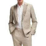 2 piece Beige Wedding Tuxedo Men