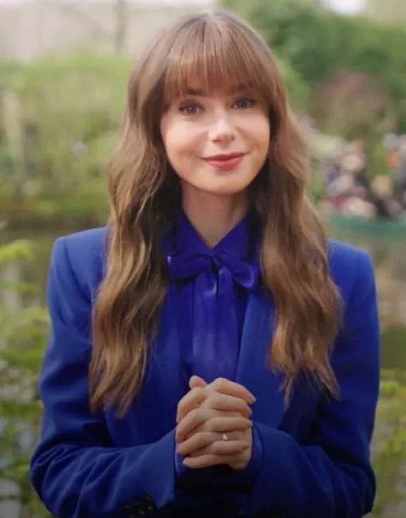 TV Series Emily In Paris S04 Lily Collins Suit Blue