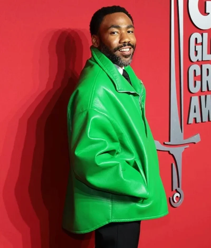 Donald Glover Green Leather Jacket