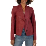 Janet Maroon Suede Leather Jacket