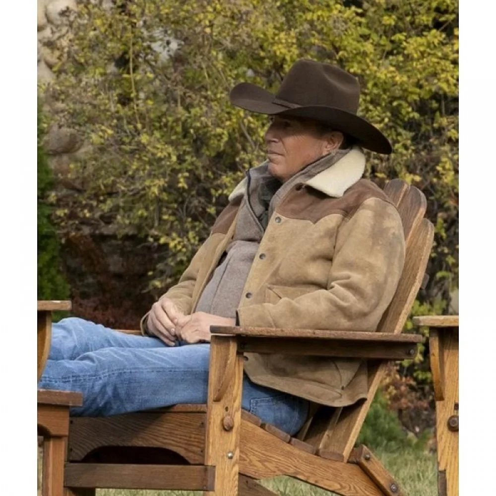 Kevin Costner Yellowstone John Dutton Brown Suede Leather Jacket