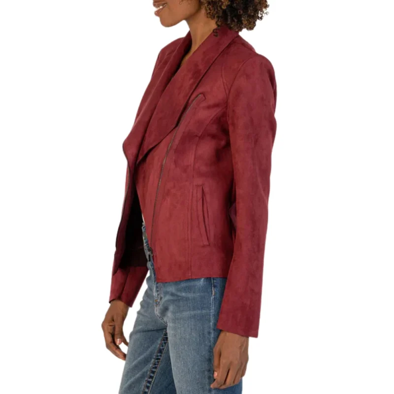 Maroon Suede Leather for Womens Jacket