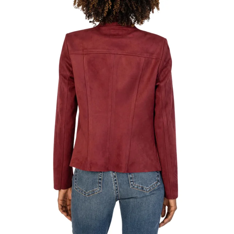 Janet Maroon Suede Leather Jacket