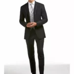 Men’s 3 Piece Classic Black and Silver Tuxedo Suit