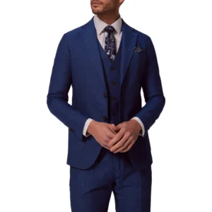 Italian Blue Three Piece Suit for Mens