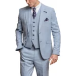 Mens Three Piece Aqua Blue Formal And Wedding Suit