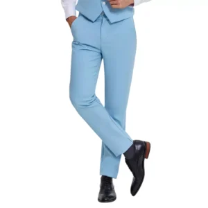 Classic 3 Piece Mens Light Blue Suit