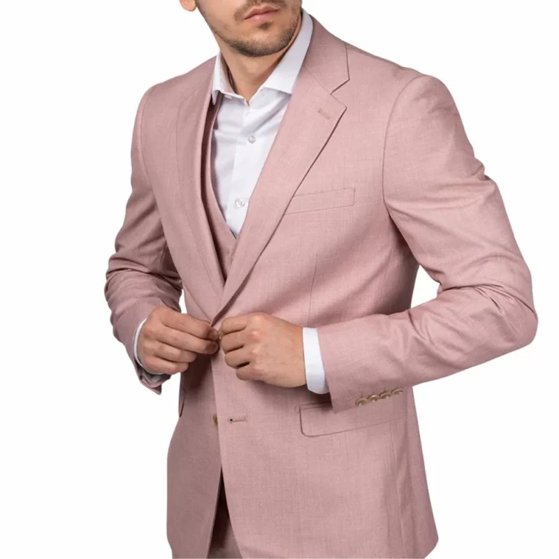 Men’s Three-Piece Suit Pink