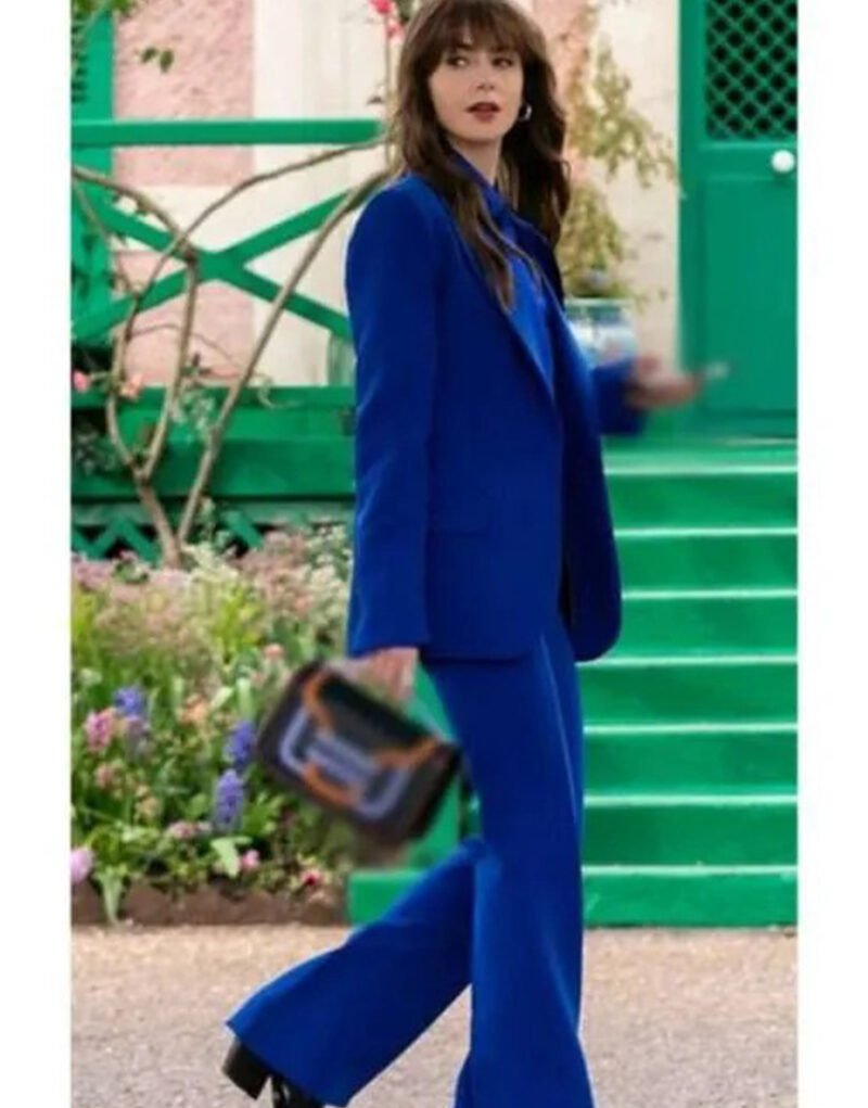 TV Series Emily In Paris S04 Lily Collins Blue Suit