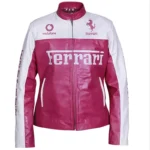 Ferrari Pink Leather Jacket