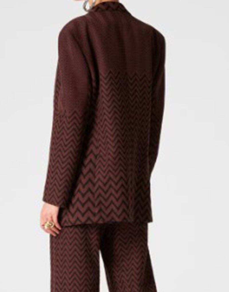 Lu-Anne Emily In Paris S04 Ginnie Watson Brown Zigzag Blazer