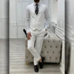 Men’s White 3 Piece Suit