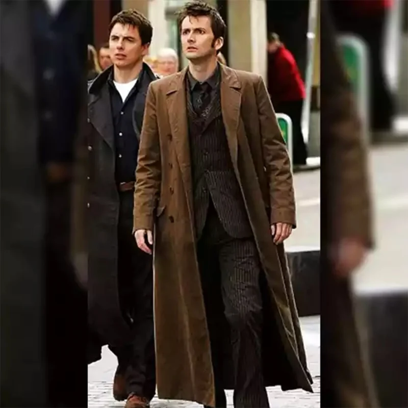 Tenth Doctor Who David Tennant Brown Trench Coat