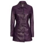 Women’s Purple Leather Coat